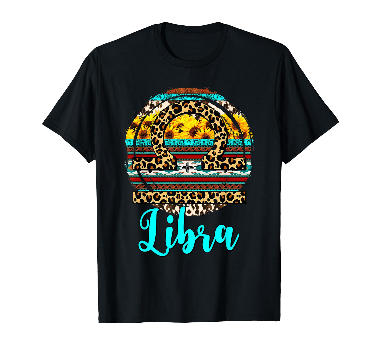 Libra Western Cowgirl Cowboy Leopard Zodiac Sign T-Shirt