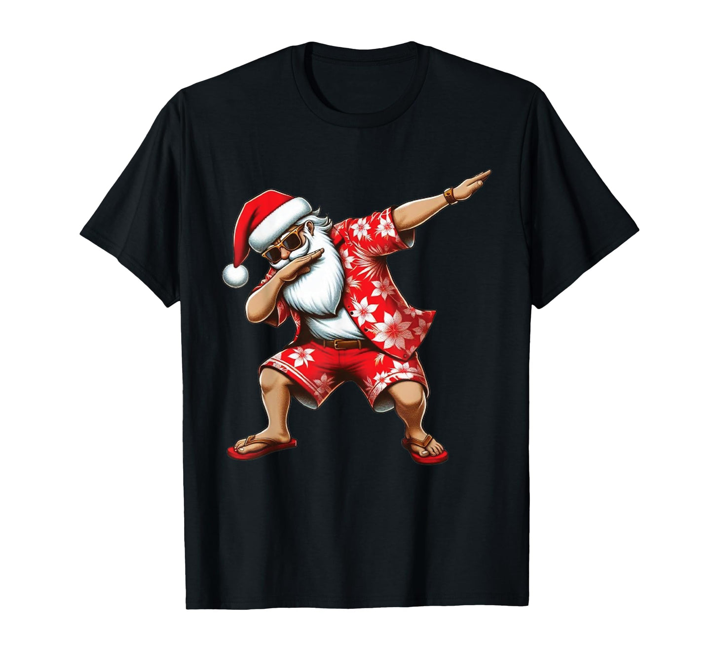 Dabbing Santa Christmas in July Boys Men Hawaiian Xmas Dab T-Shirt