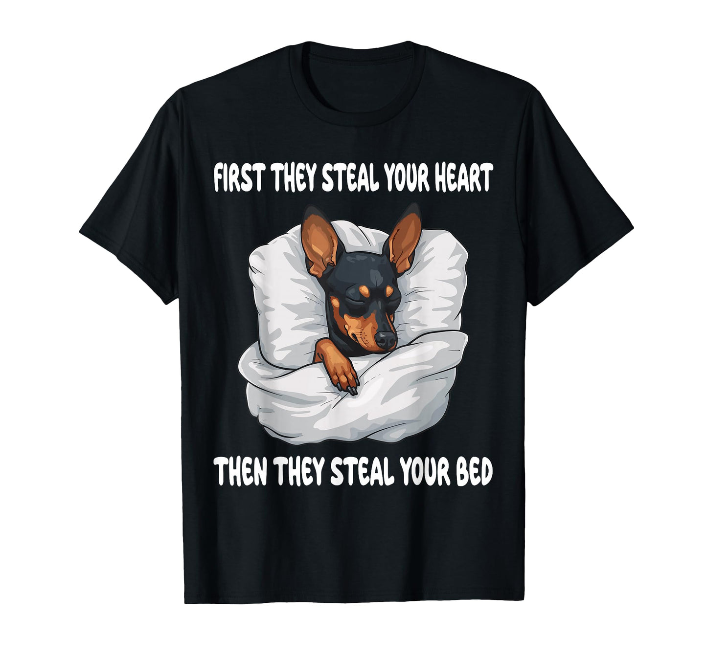 Miniature Pinscher Sleeping Pajamas Nightgown T-Shirt