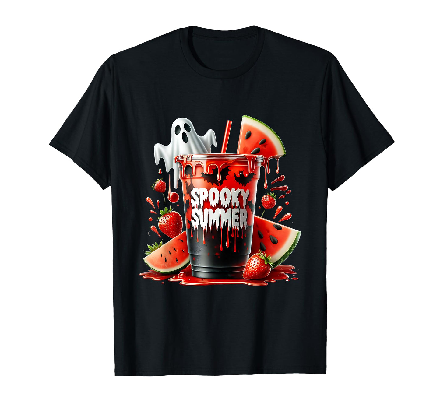 SPOOKY SUMMER Drinks Summerween Vibes Funny Summer T-Shirt