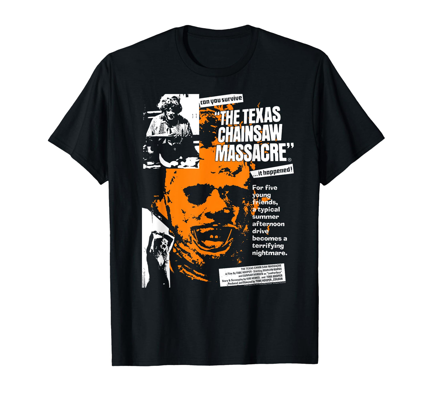 The Texas Chainsaw Massacre Headline Collage Horror T-Shirt