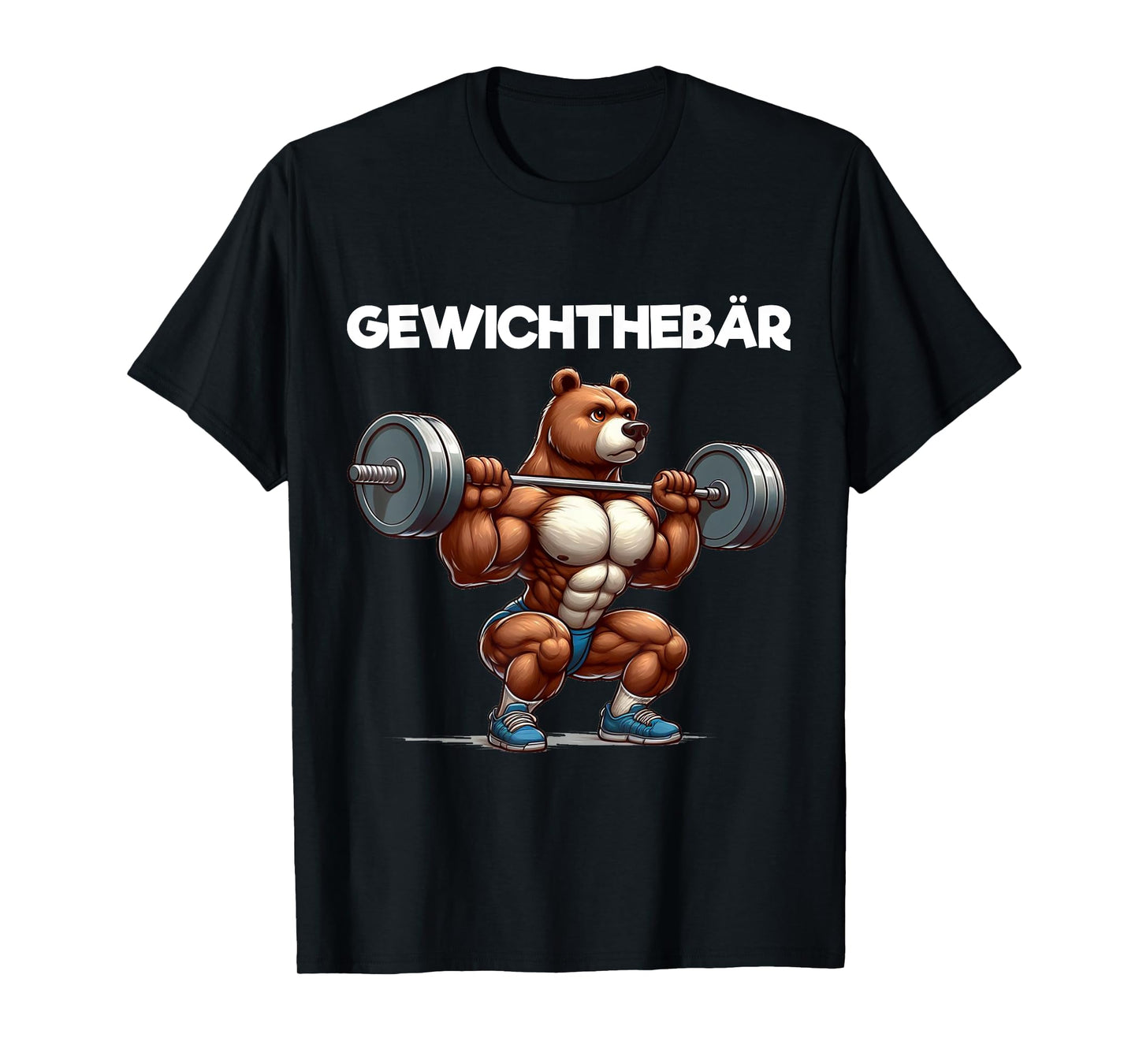 Weight Lifting Bear, Fitness Gym Bear, Brown Bear, Bodybuilding T-Shirt
