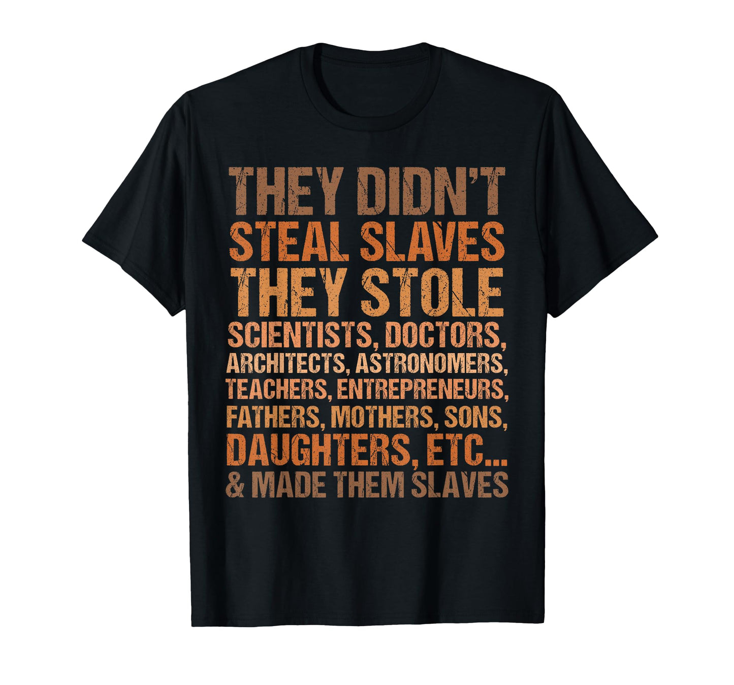 They Didn't Steal Slaves Black History Month Melanin African T-Shirt