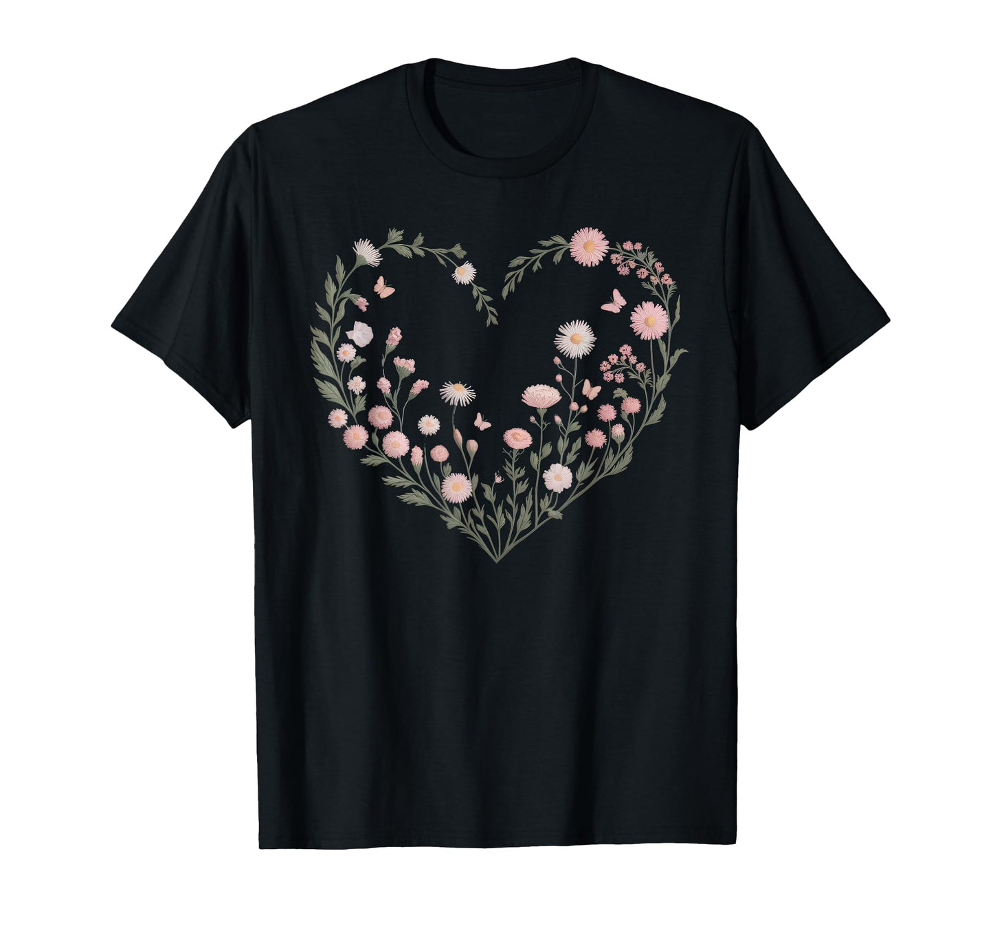 Floral Women TShirt Vintage Boho Wildflower Botanical Flower T-Shirt