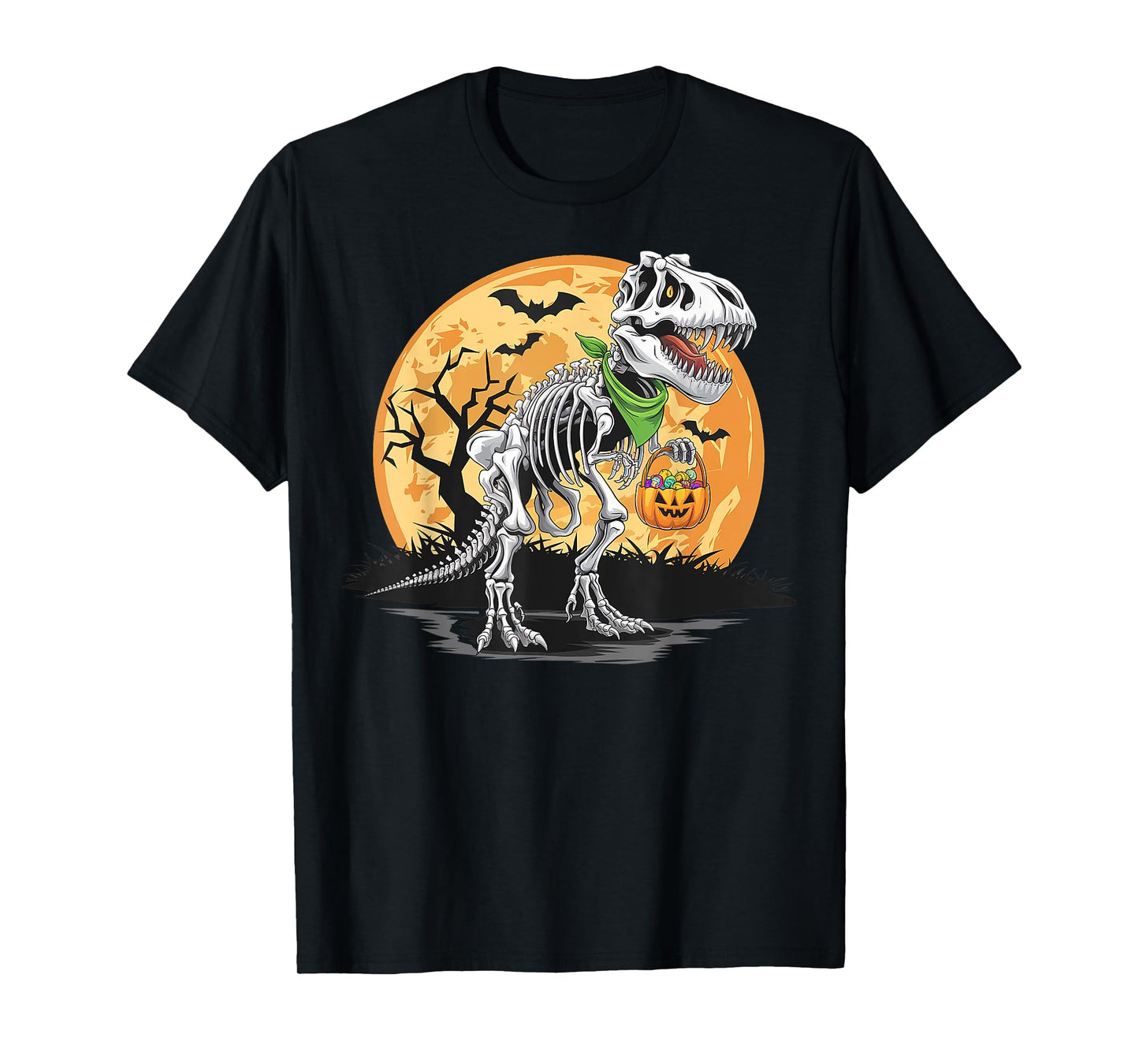 Halloween T rex Dinosaur Mummy Pumpkin For Boys Men Women T-Shirt
