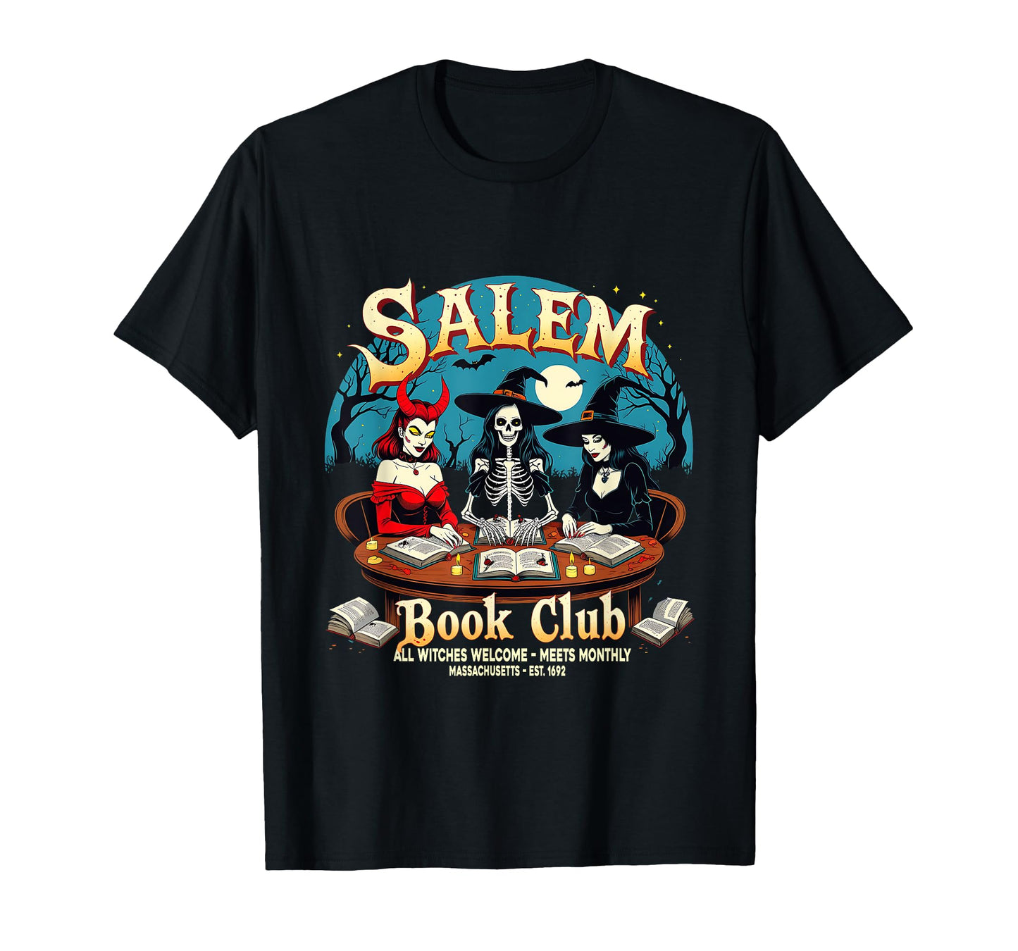 Salem Book Club Witches Gothic Halloween Read T-Shirt