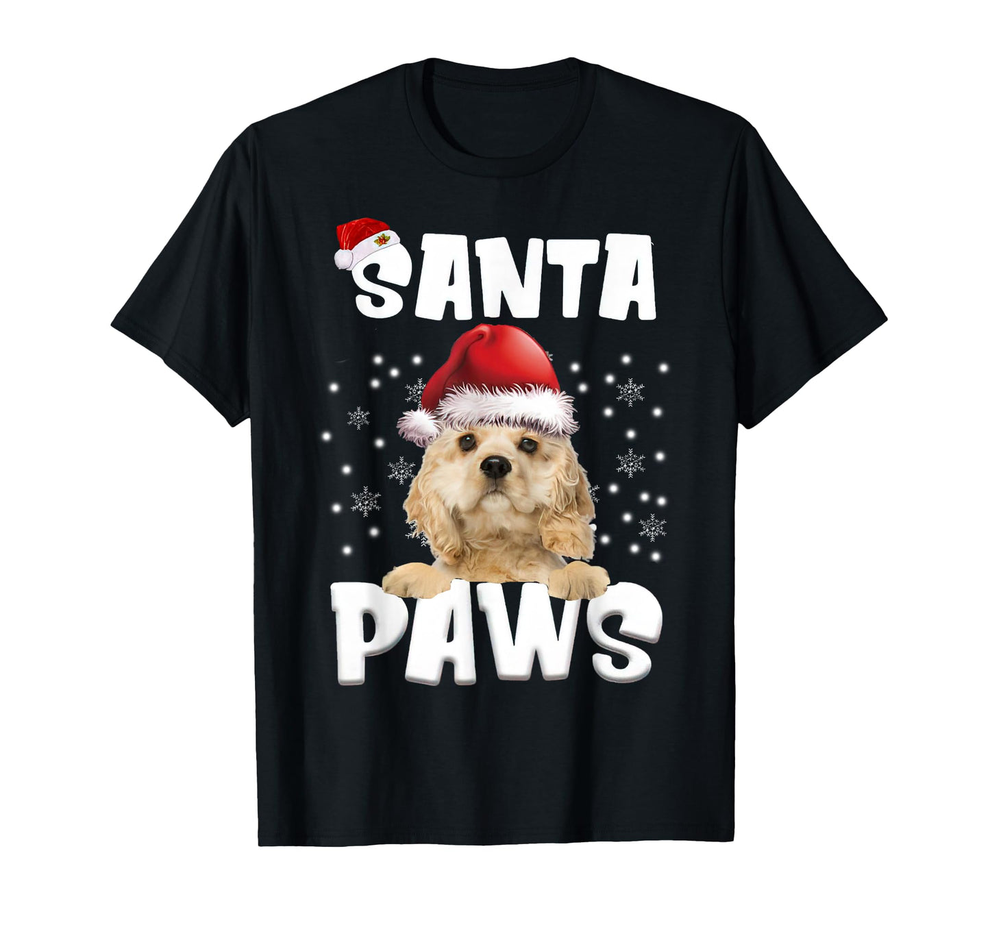 Funny American Cocker Spaniel Christmas Lights Tree Dog Men Women T-Shirt
