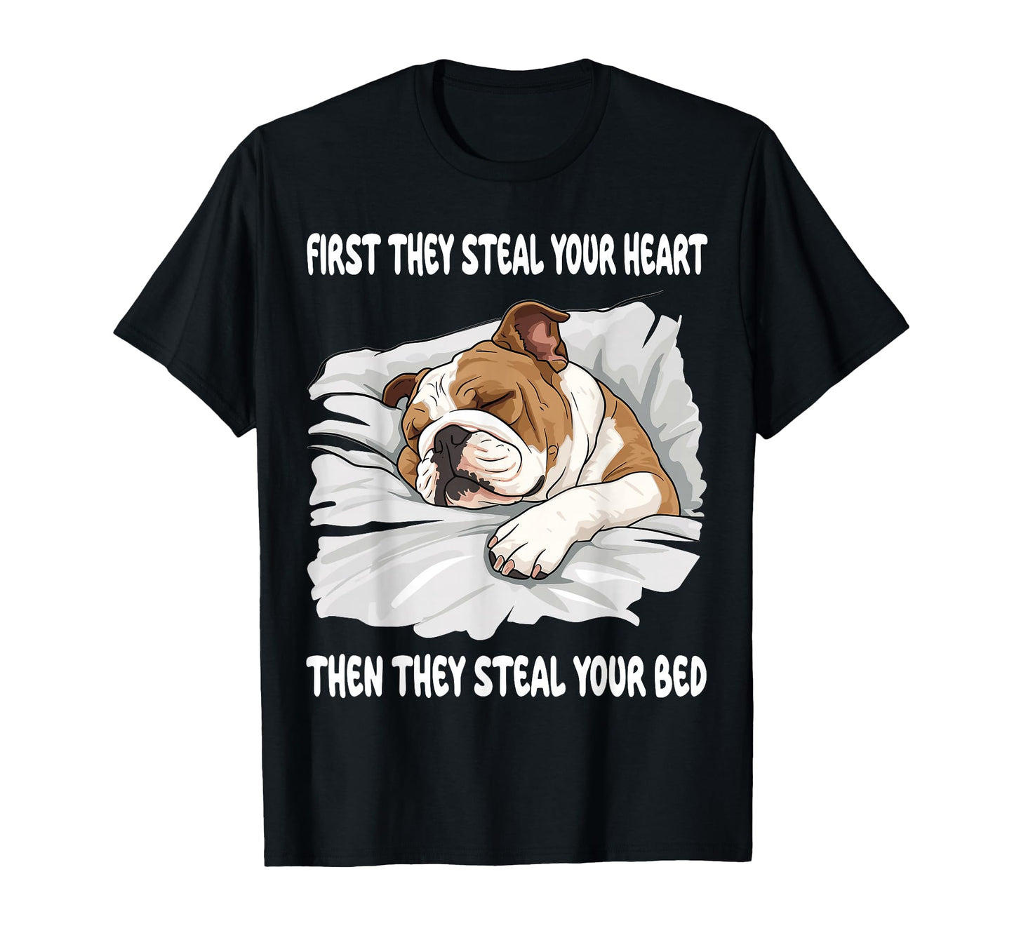 English Bulldog Sleeping Pajamas Nightgown T-Shirt