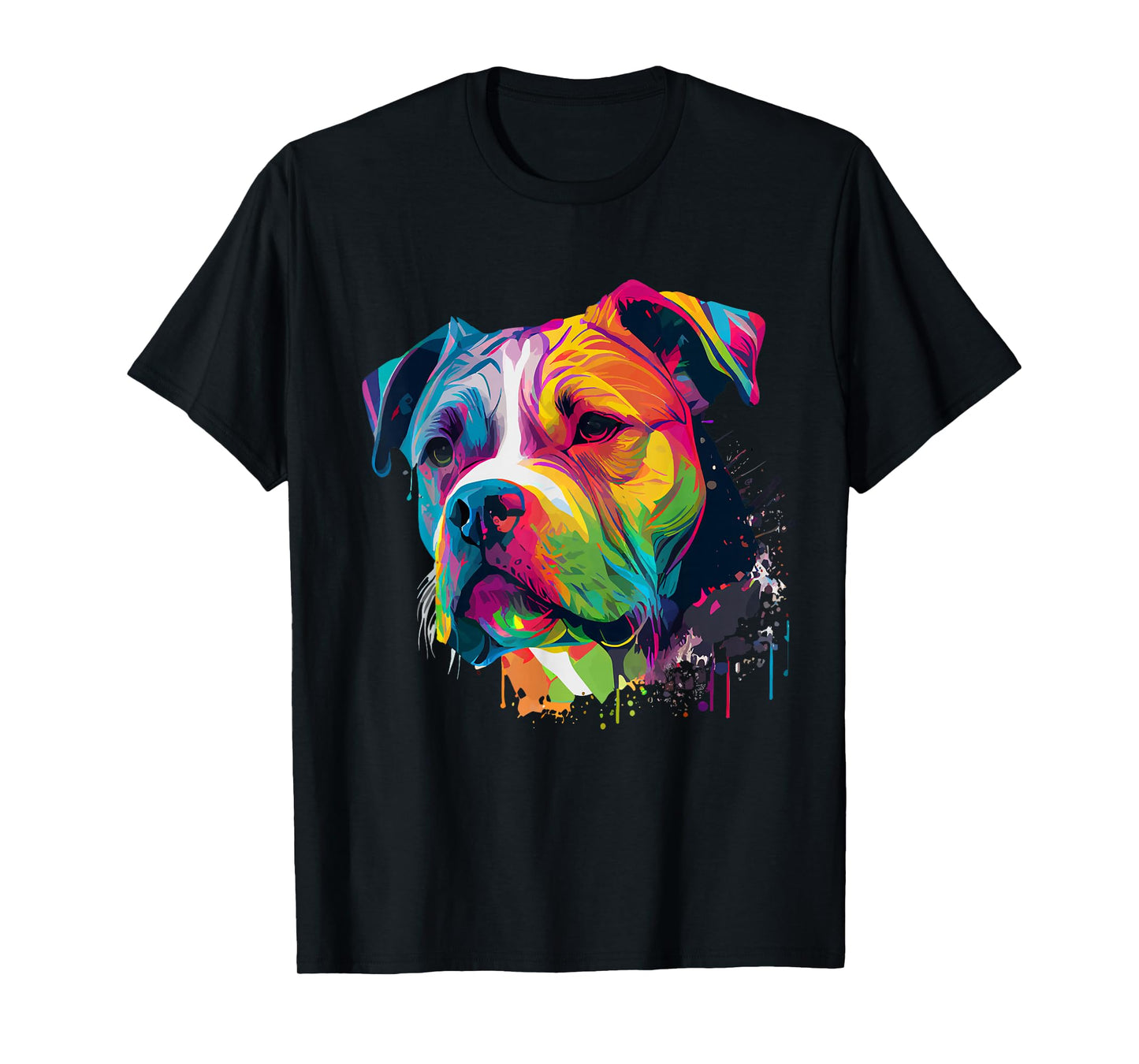 Colorful American Bulldog American Bully Men Women T-Shirt