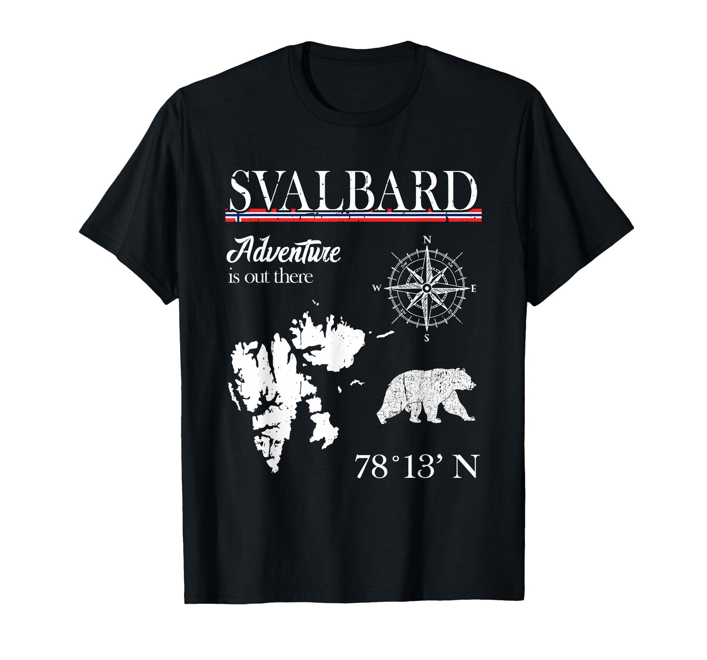 Svalbard - Adventure Is Out There - Norway Norwegian Flag T-Shirt