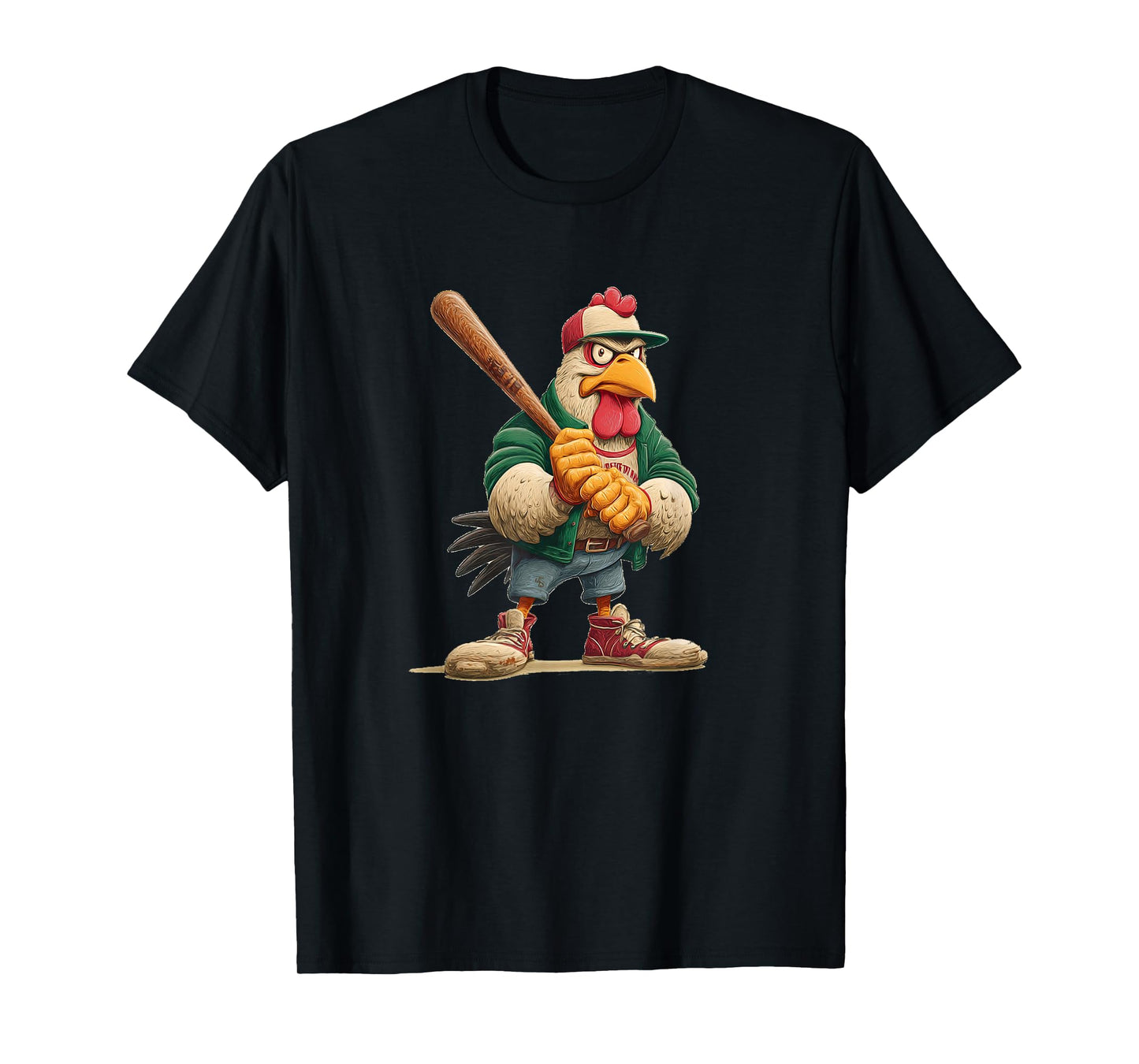 Cool Sport Rooster in Trainings Clothes for Baseball Lovers T-Shirt