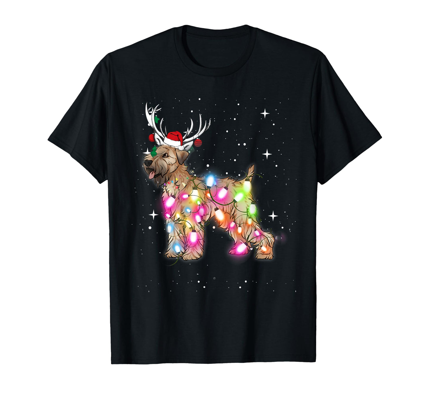 Christmas Lights Soft Coated Wheaten Terrier Dog T-Shirt for Men Women Kids