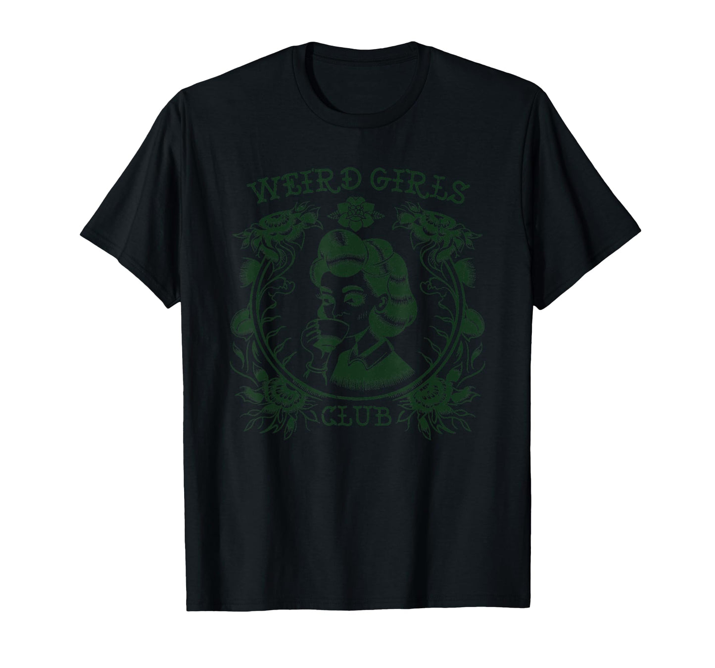 Weird Girls Club Retro Gothic Floral Alt Girl T-Shirt
