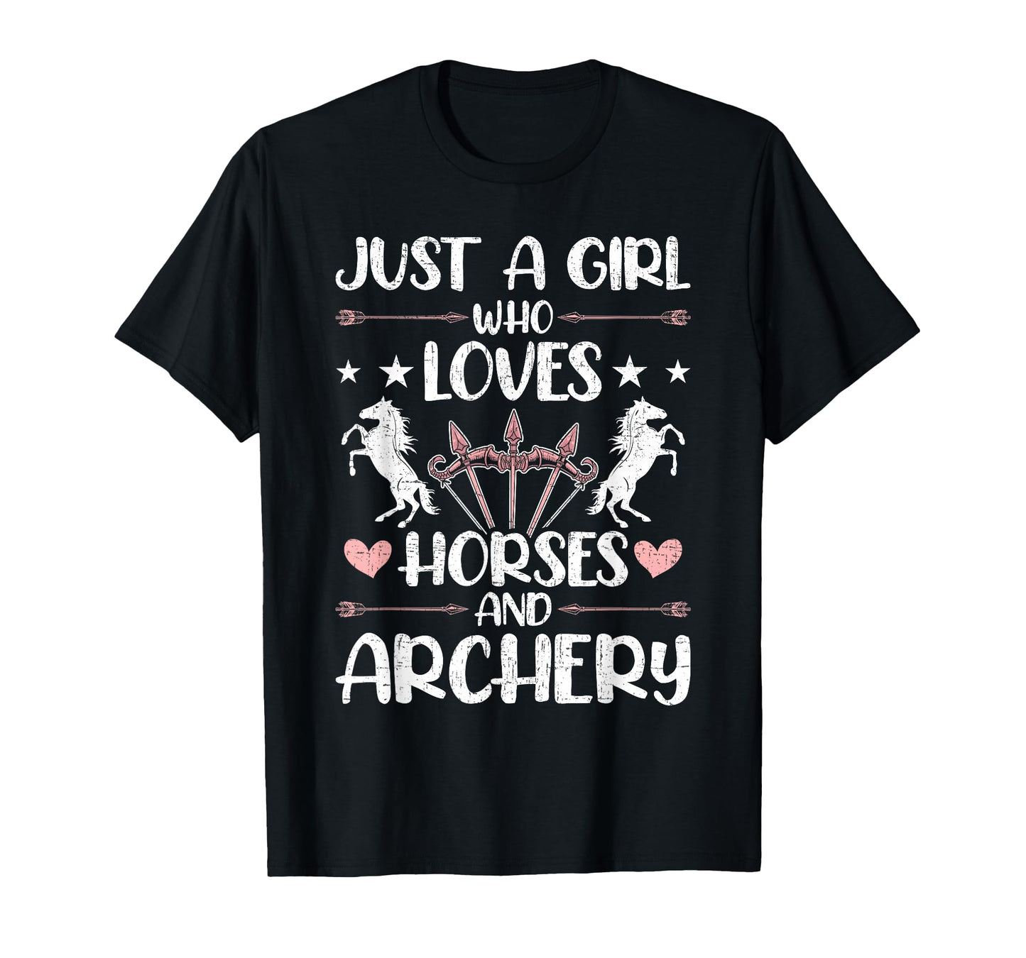 Girl Who Loves Horses And Archery Archers Bowhunter T-Shirt