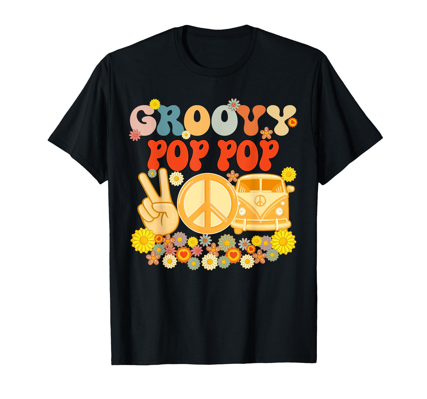 Groovy Pop Pop Retro Matching Family Baby Shower Father's Da T-Shirt