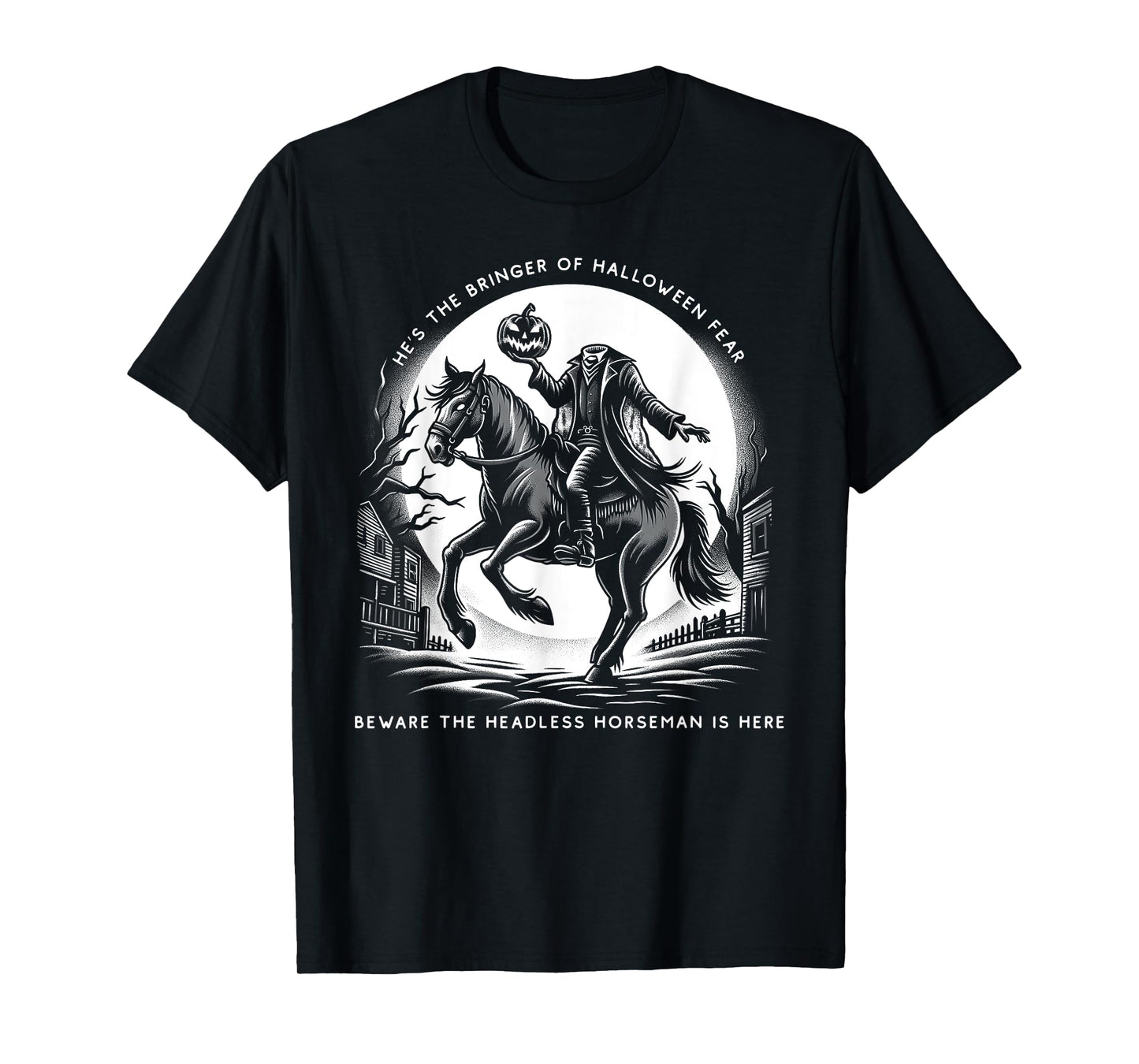 Headless Horseman Pumpkin Face Happy Halloween Sleepy Hollow T-Shirt