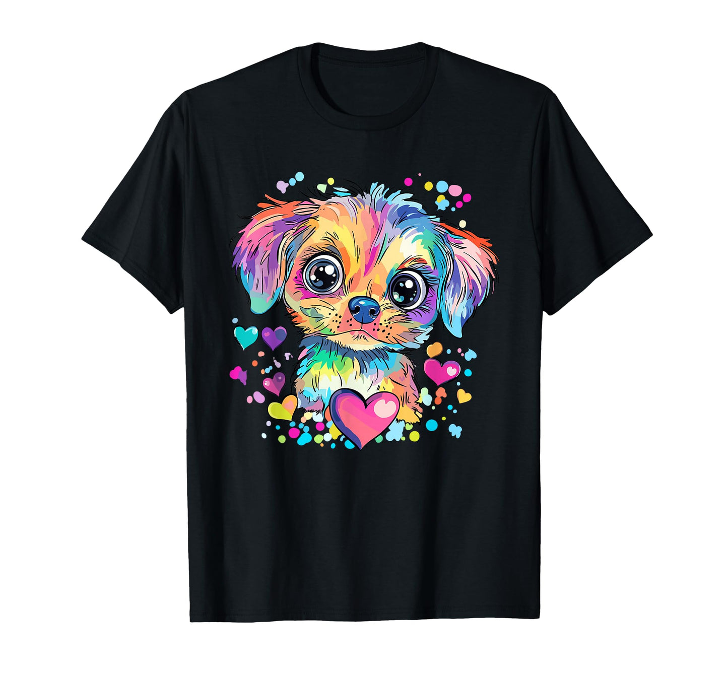 Rainbow Puppy with Hearts T-Shirt
