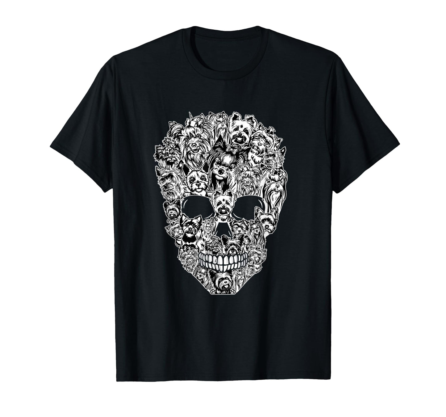 Funny Yorkshire Terrier Skull Dog Skeleton Halloween T-Shirt
