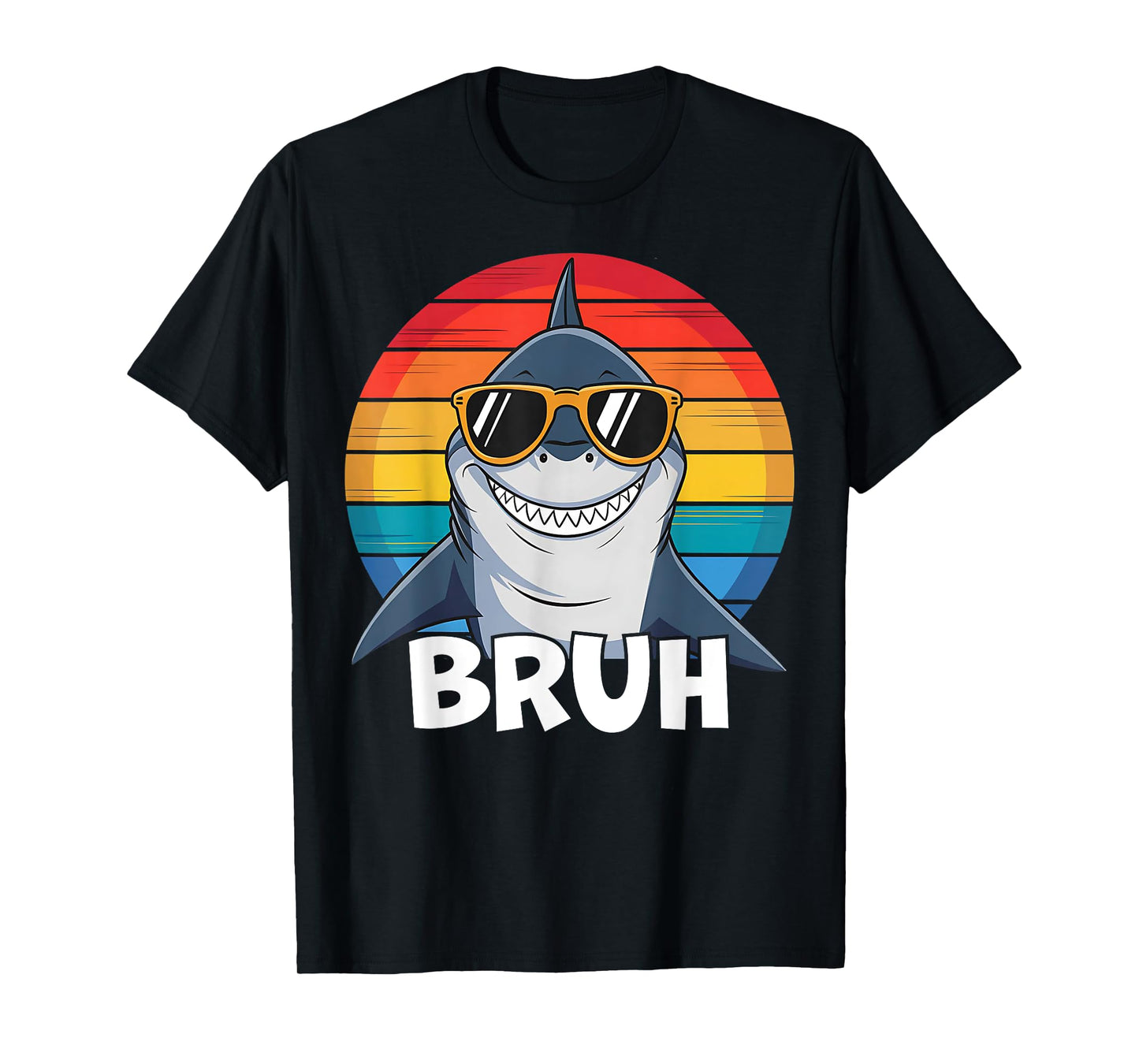 Funny Boys Shark Graphic Toddler Kids Shark Face Open Mouth T-Shirt