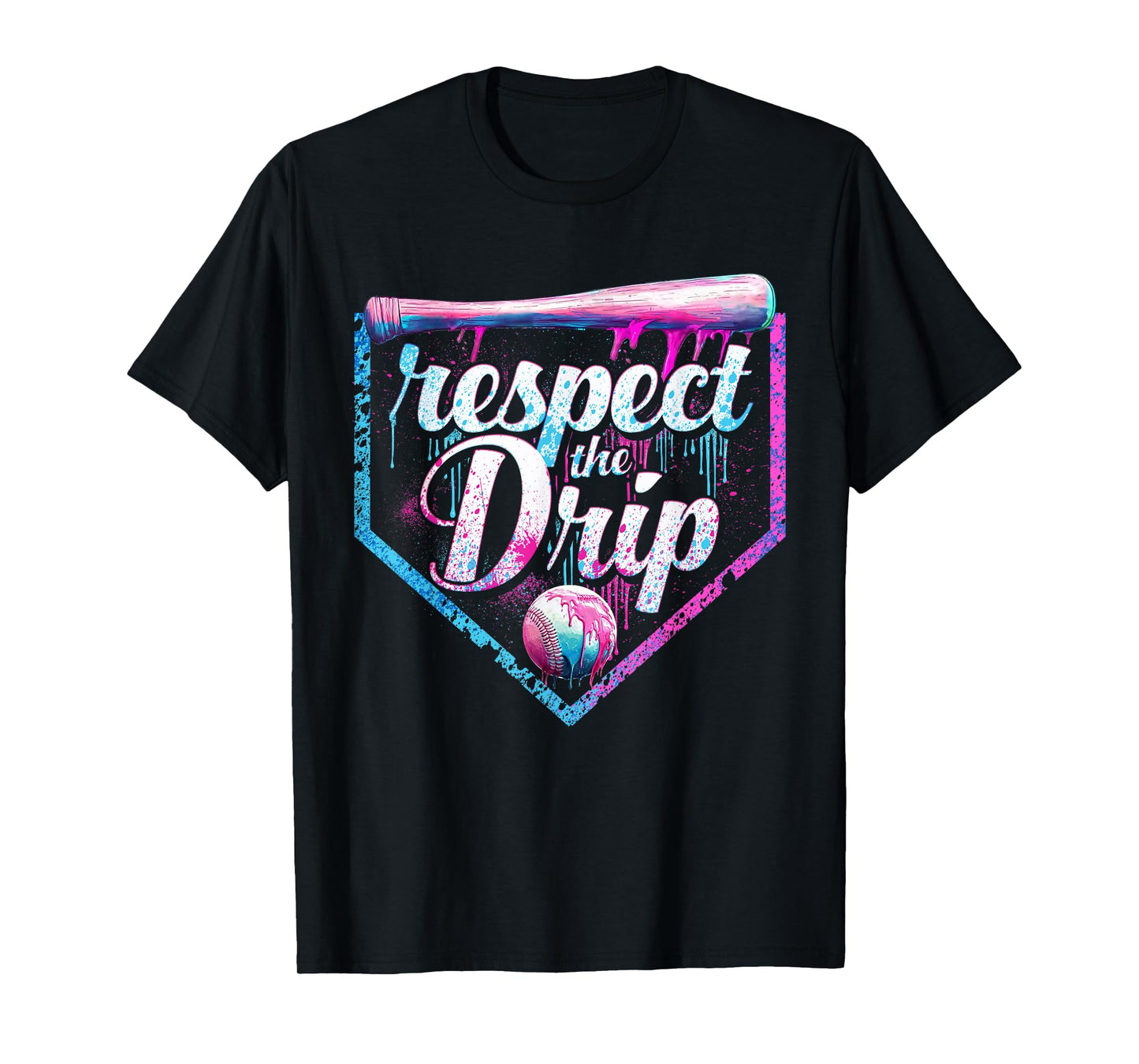 Baseball Drip Ice Cream Dripping Respect The Drip Boys Teen T-Shirt