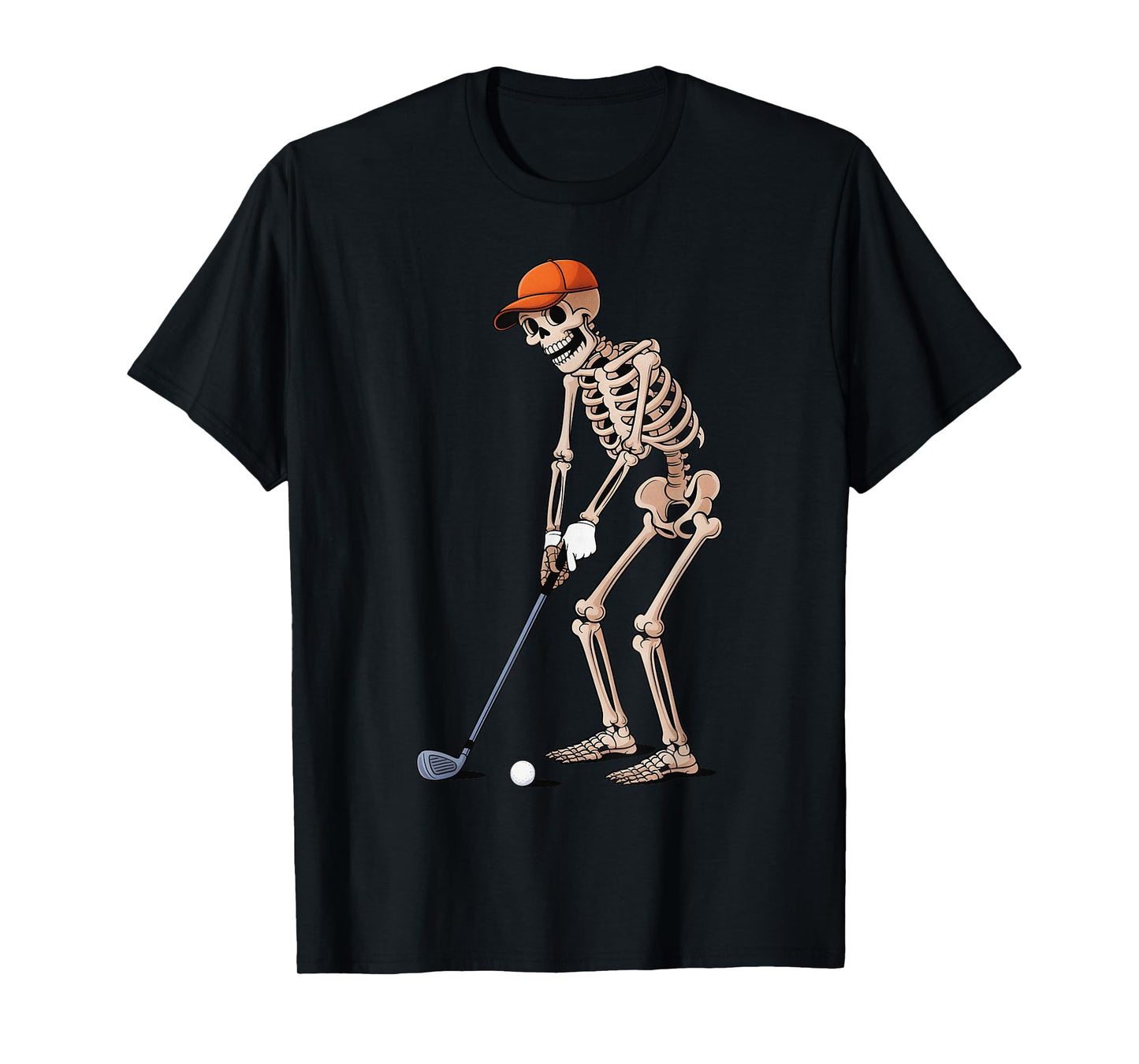 Funny Skeleton Golf Player Golfer Men Dad Halloween T-Shirt