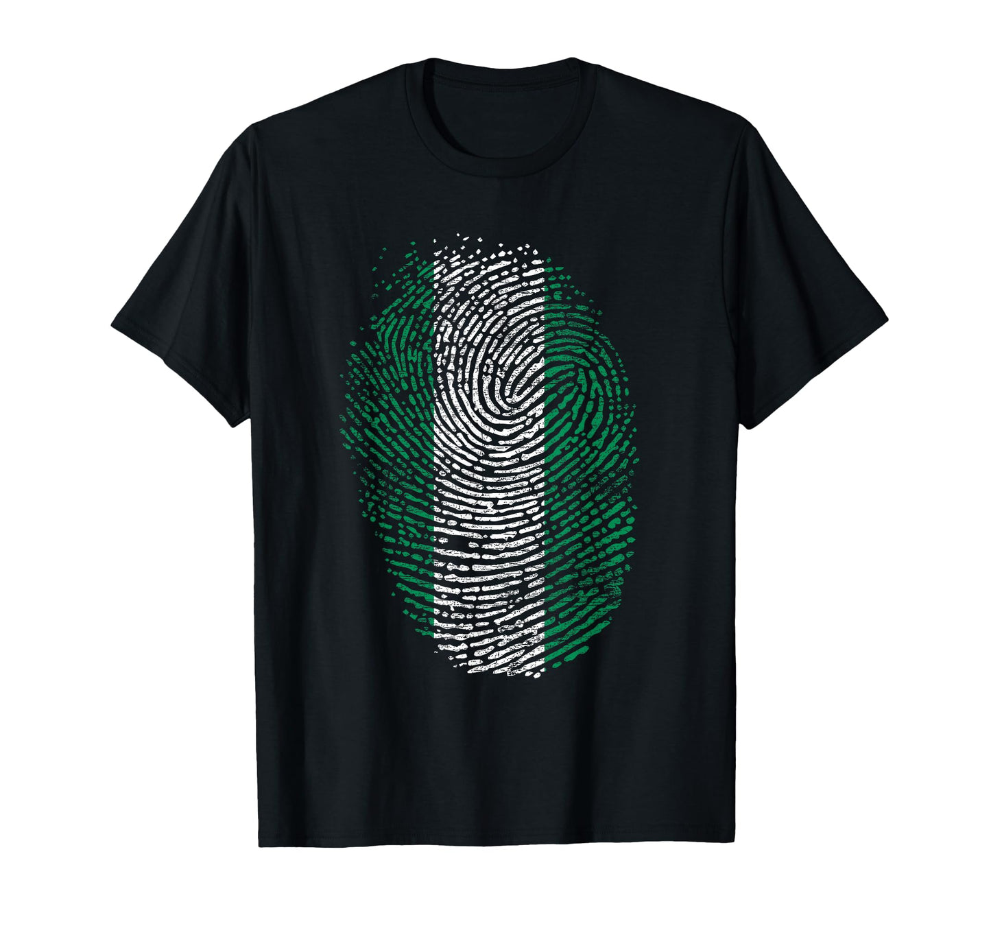 Nigeria Flag Gift Fingerprint T-Shirt