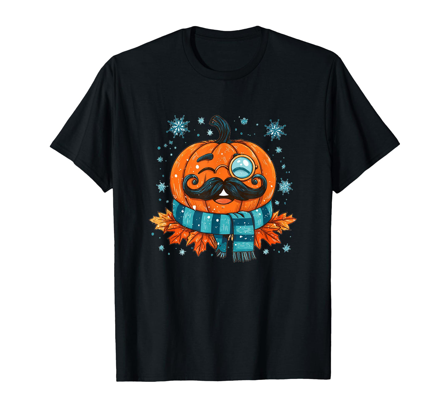 Mustache Beard Pumpkin for Fall and Pumpkins Lovers T-Shirt