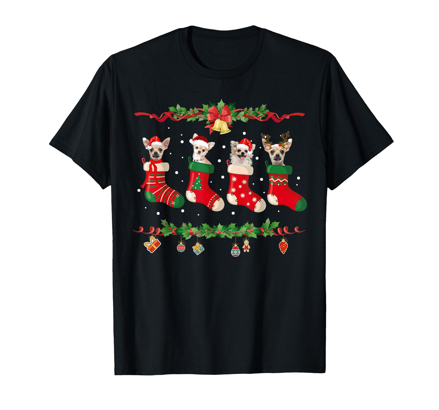 Chihuahua Christmas Stocking Dog Xmas T-Shirt