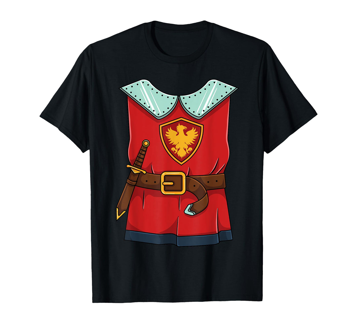 Halloween Medieval Knight Armor Costume Funny Lazy Easy DIY T-Shirt