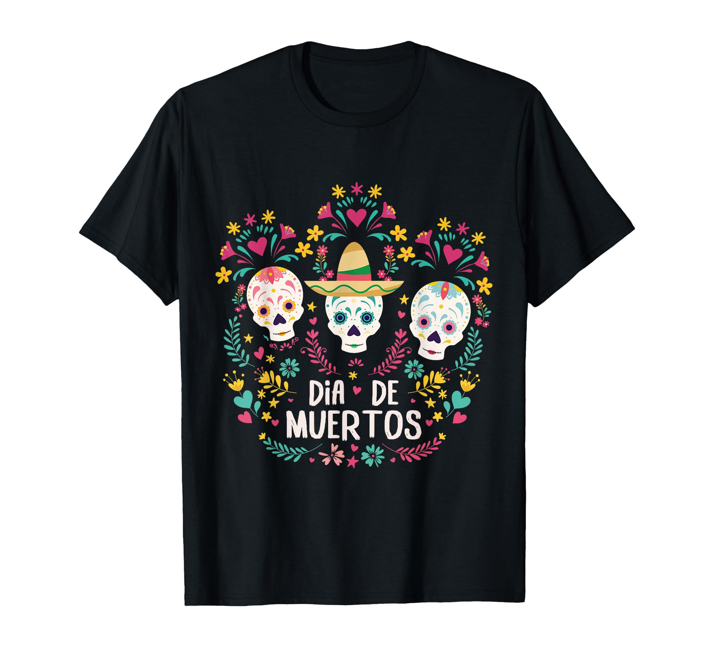 Dia De Muertos Skeleton Head Sugar Bone Halloween T-Shirt