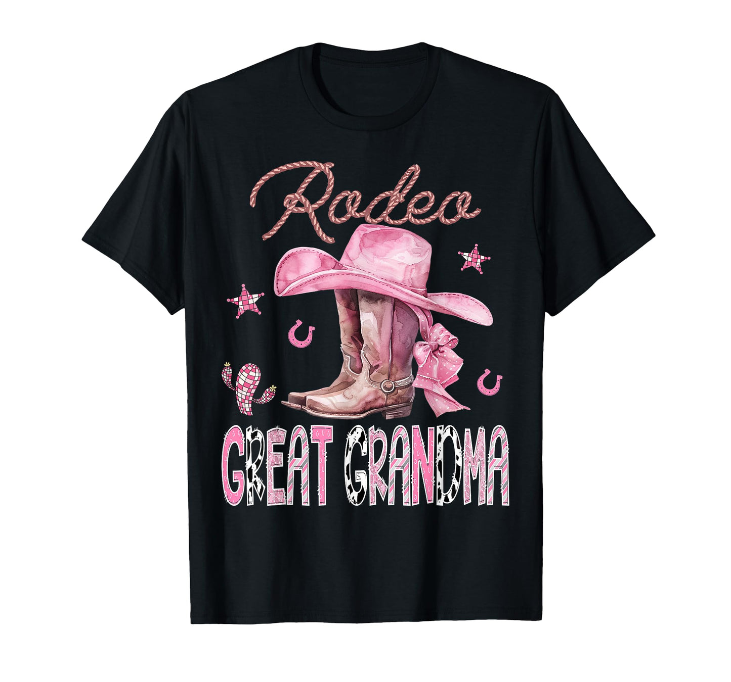 Rodeo Great Grandma Pink Boots Coquette CowGirl Birthday T-Shirt