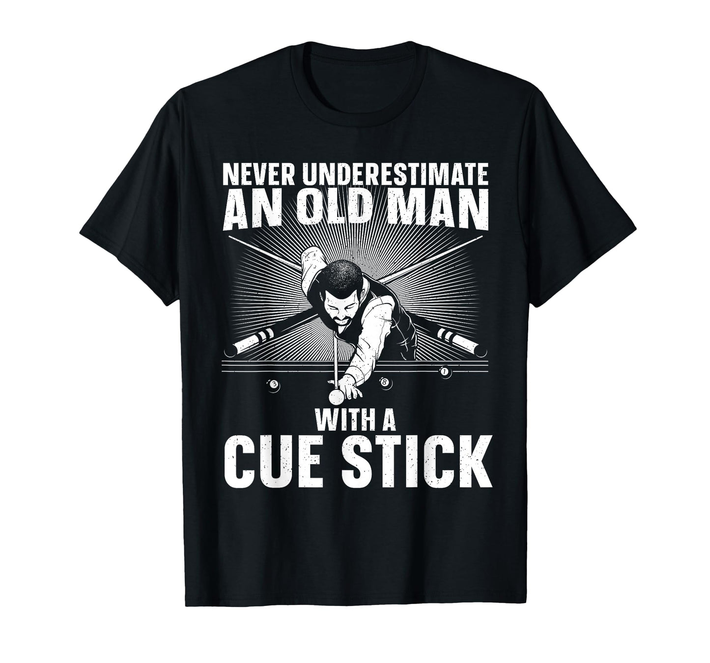 Best Pool Art for Men Grandpa Billiard Player Pool Lover T-Shirt
