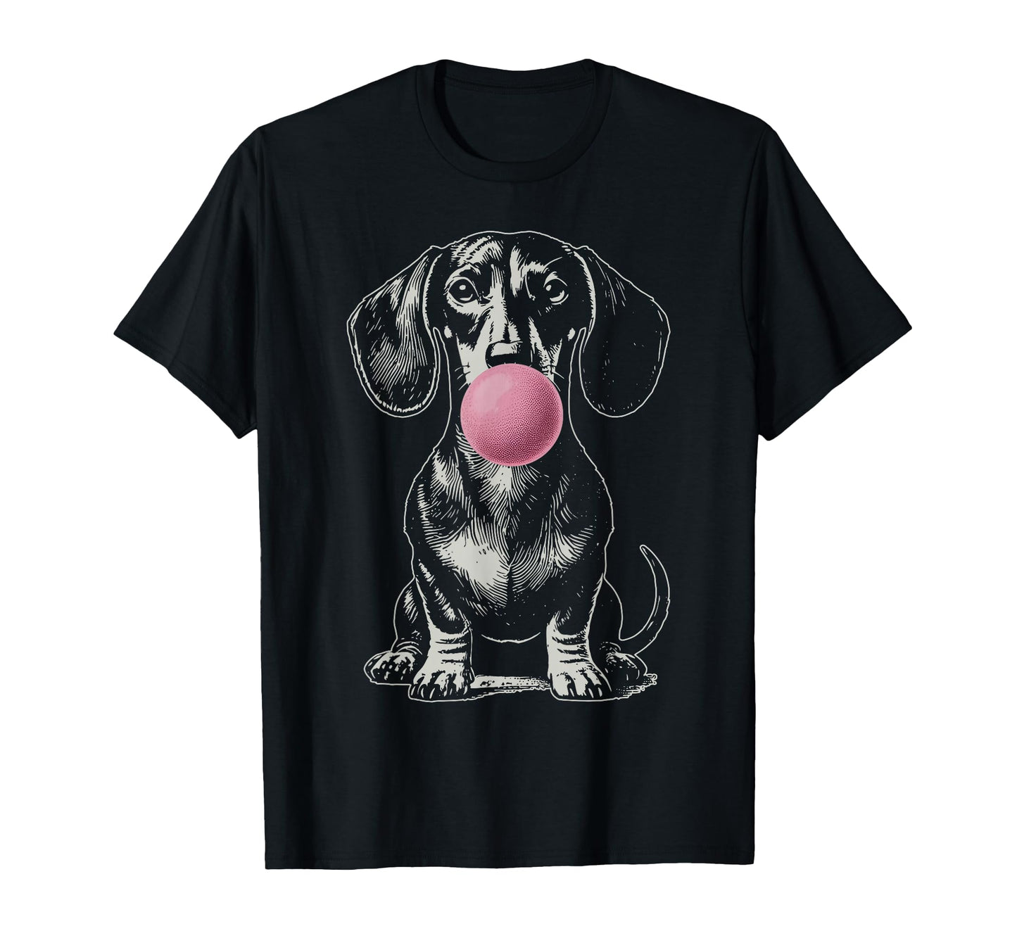 Vintage Dachshund Blowing Bubble Wiener Dog Dad Mom Owner T-Shirt
