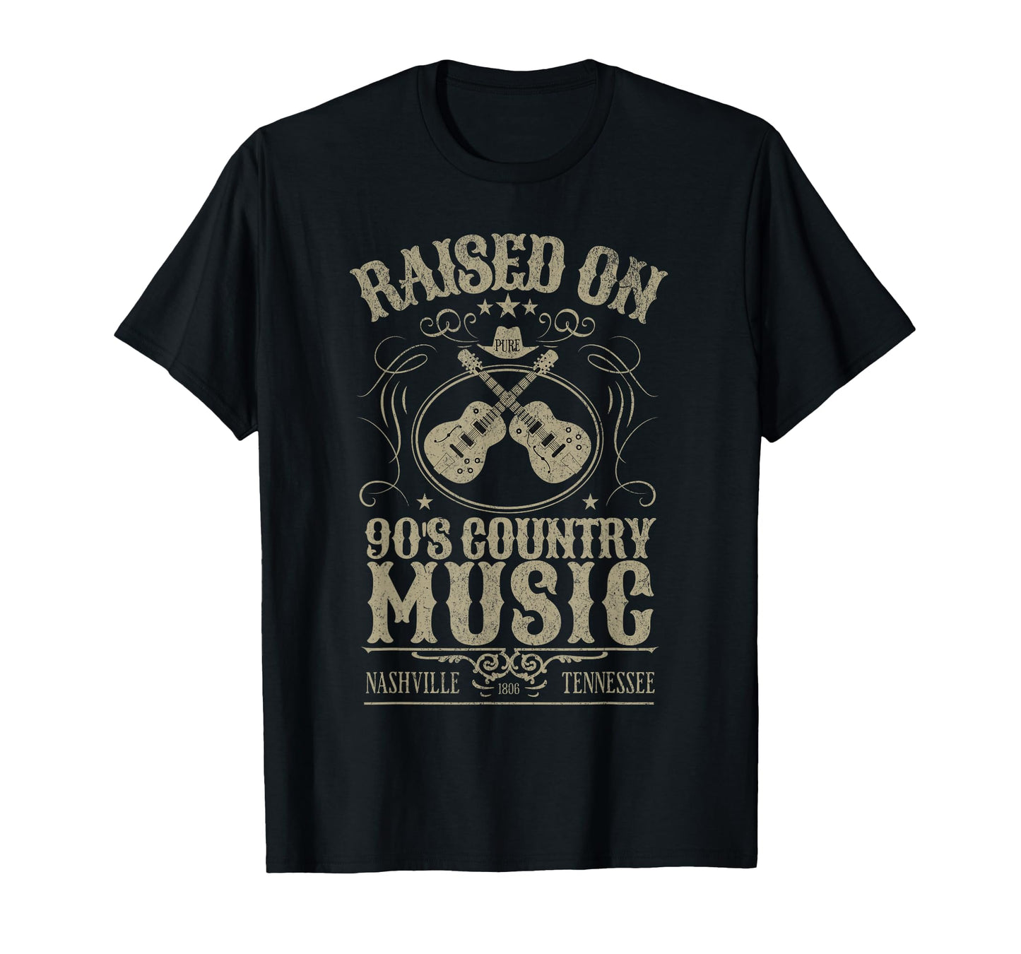 Raised On 90s Country Music Nashville Tennessee Vintage T-Shirt