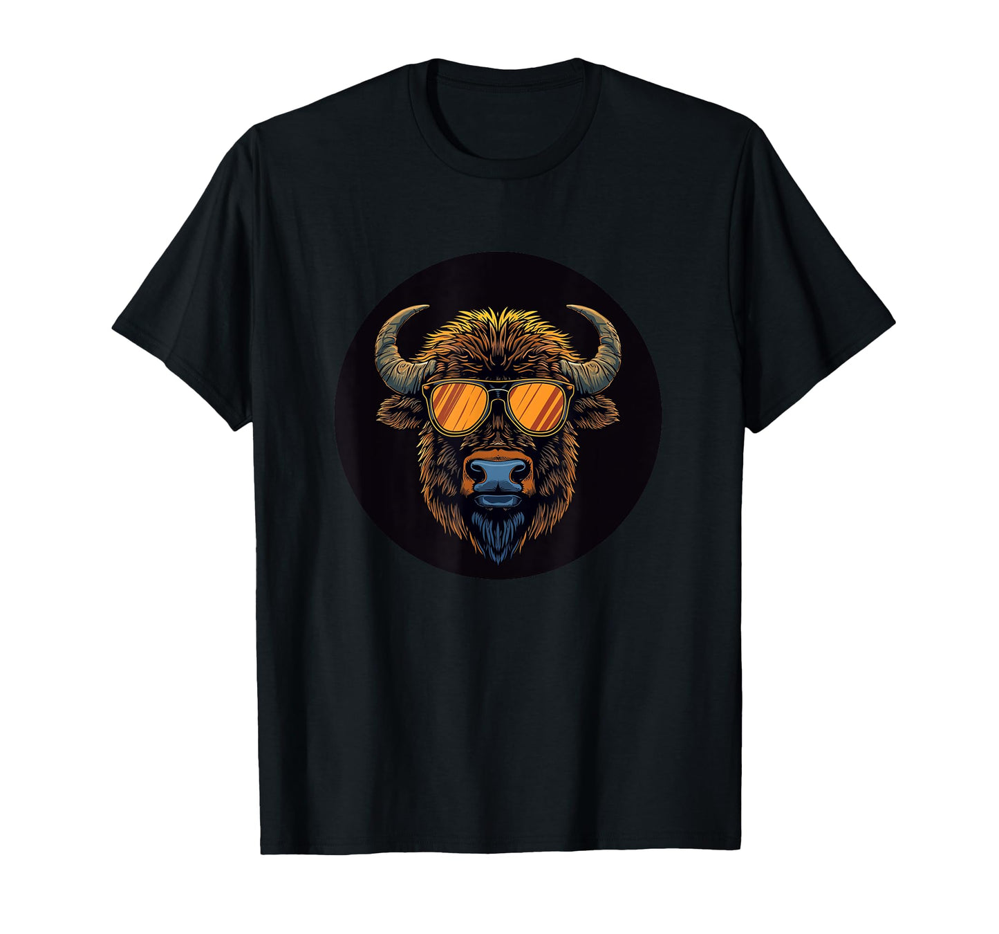 Fun Bison with Sunglasses Graphic for Animal Lovers T-Shirt
