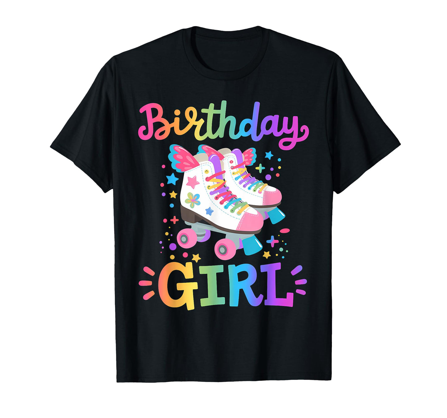 Birthday Girl Rolling Skates Roller Skater Kids Girls Party T-Shirt