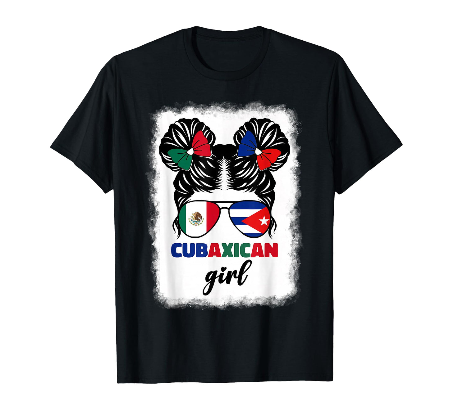 Half Mexican And Half Cuban Mexico Cuba Flag Girl Kids Girls T-Shirt