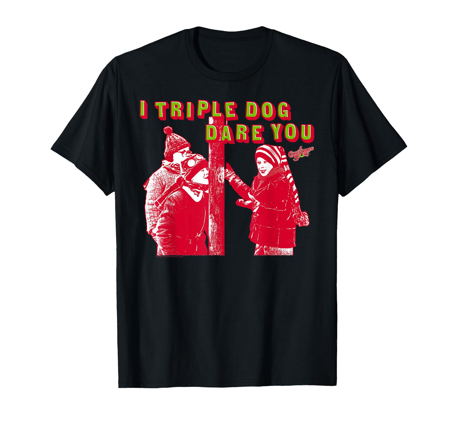 A Christmas Story Triple Dog Dare Red Photo Funny Holiday T-Shirt