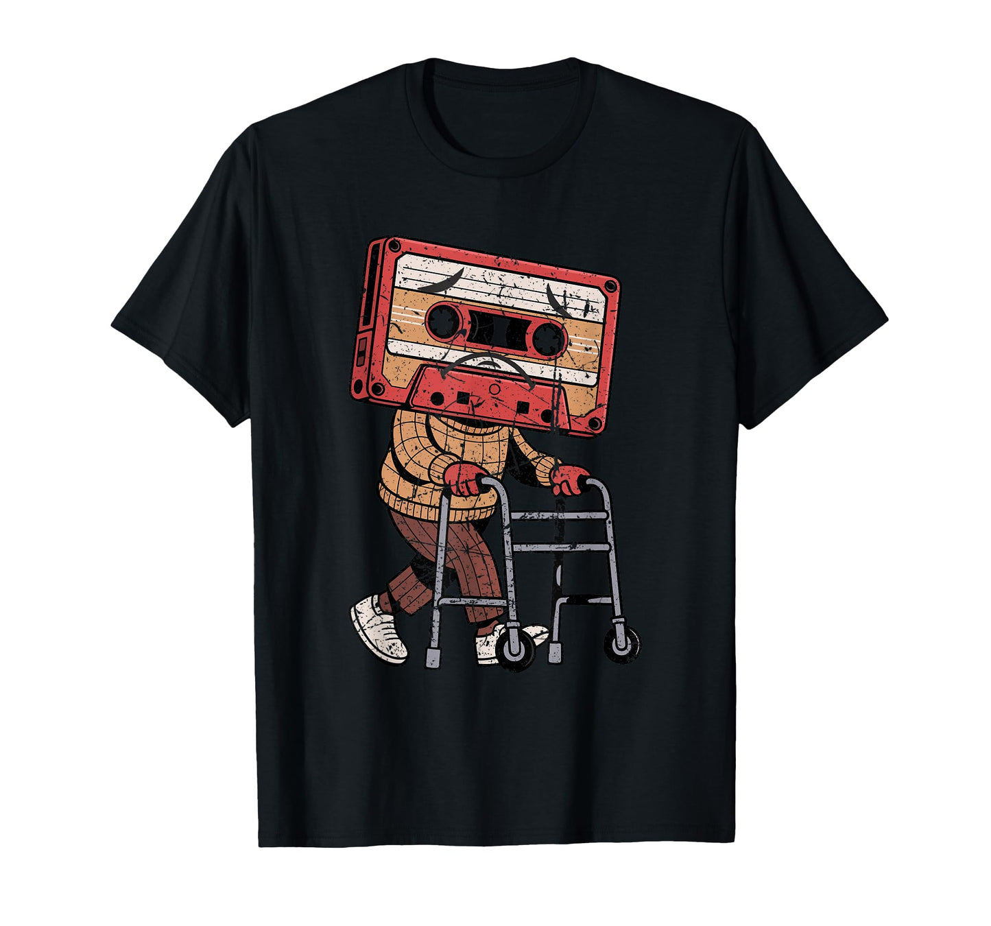 Retro 80s 90s Funny Old Cassette Nostalgia Tape Walker T-Shirt