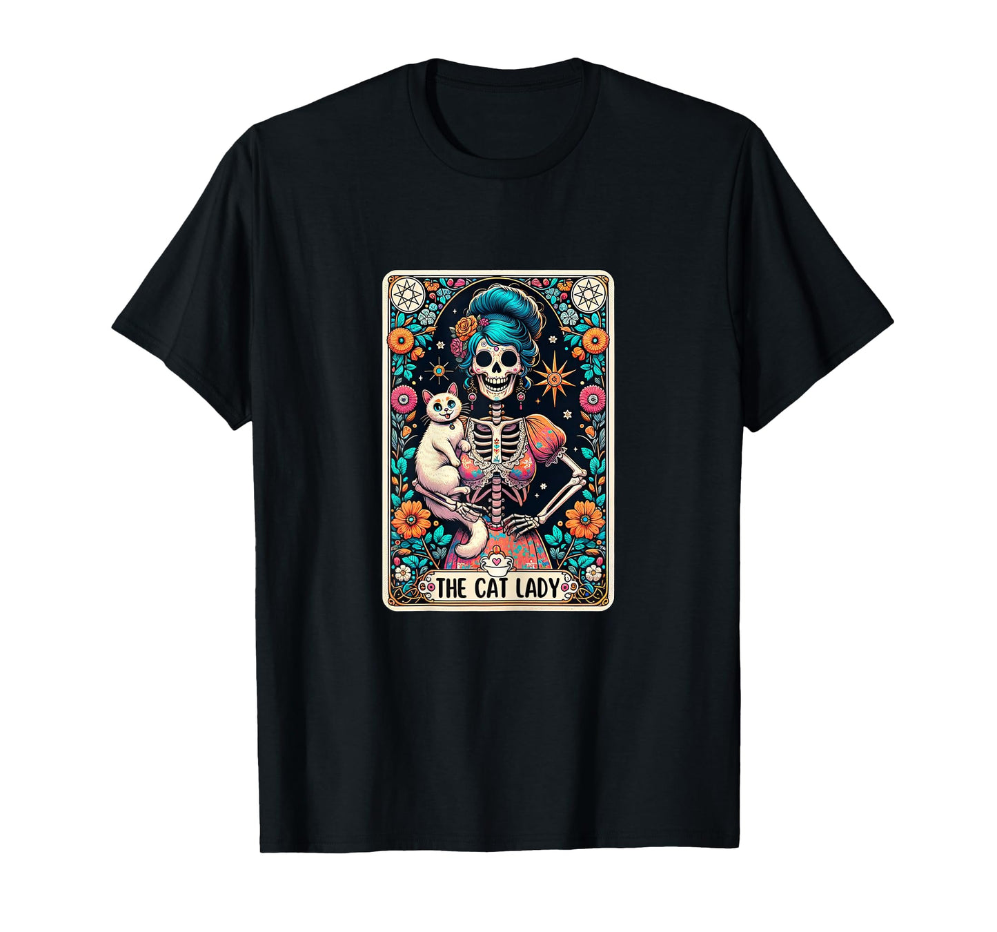 Cat Lady Tarot Card Gothic Women Cat Mom Mothers Day T-Shirt