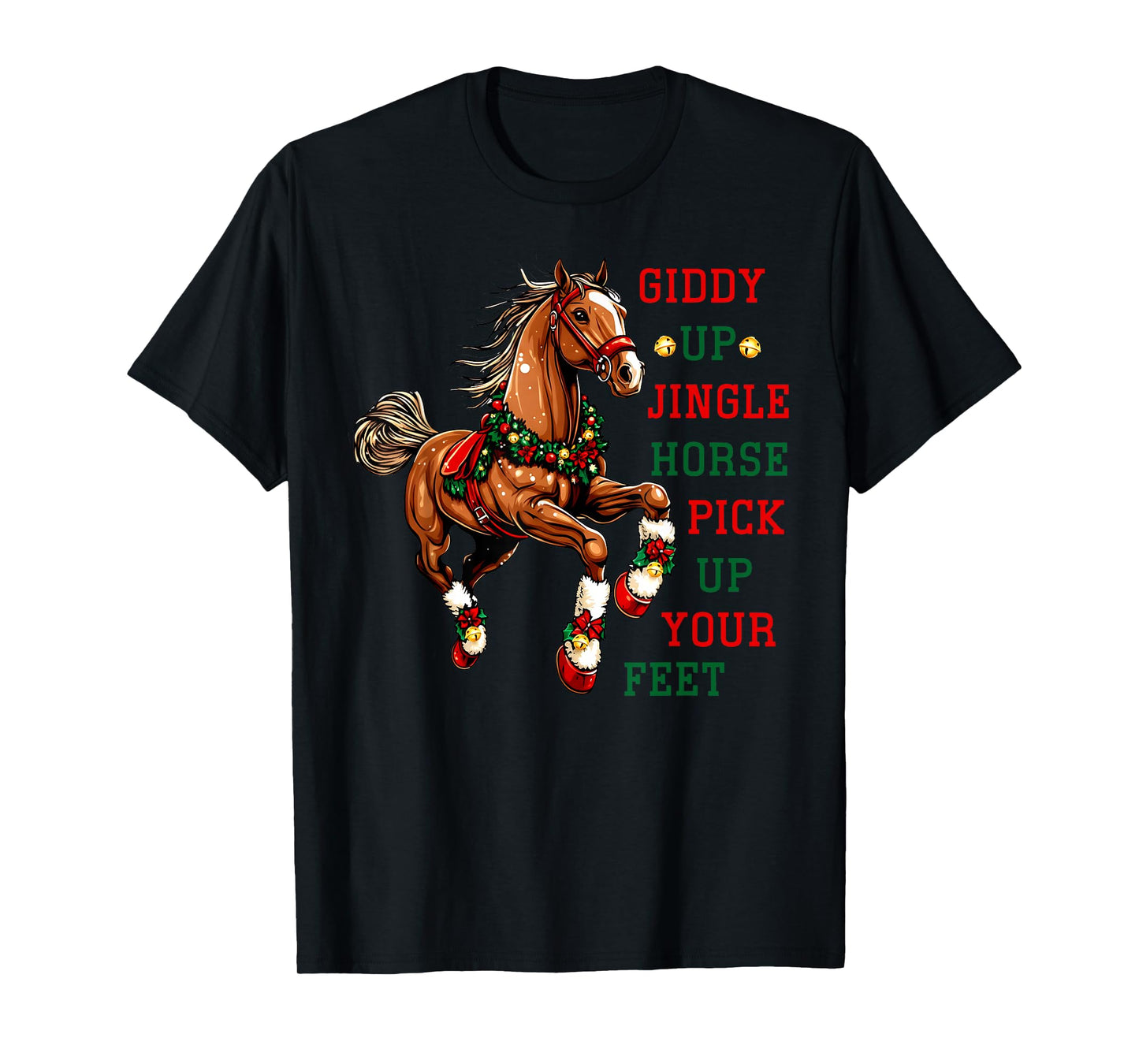 Giddy Up Jingle Horse Western Christmas Horse Country Riding T-Shirt