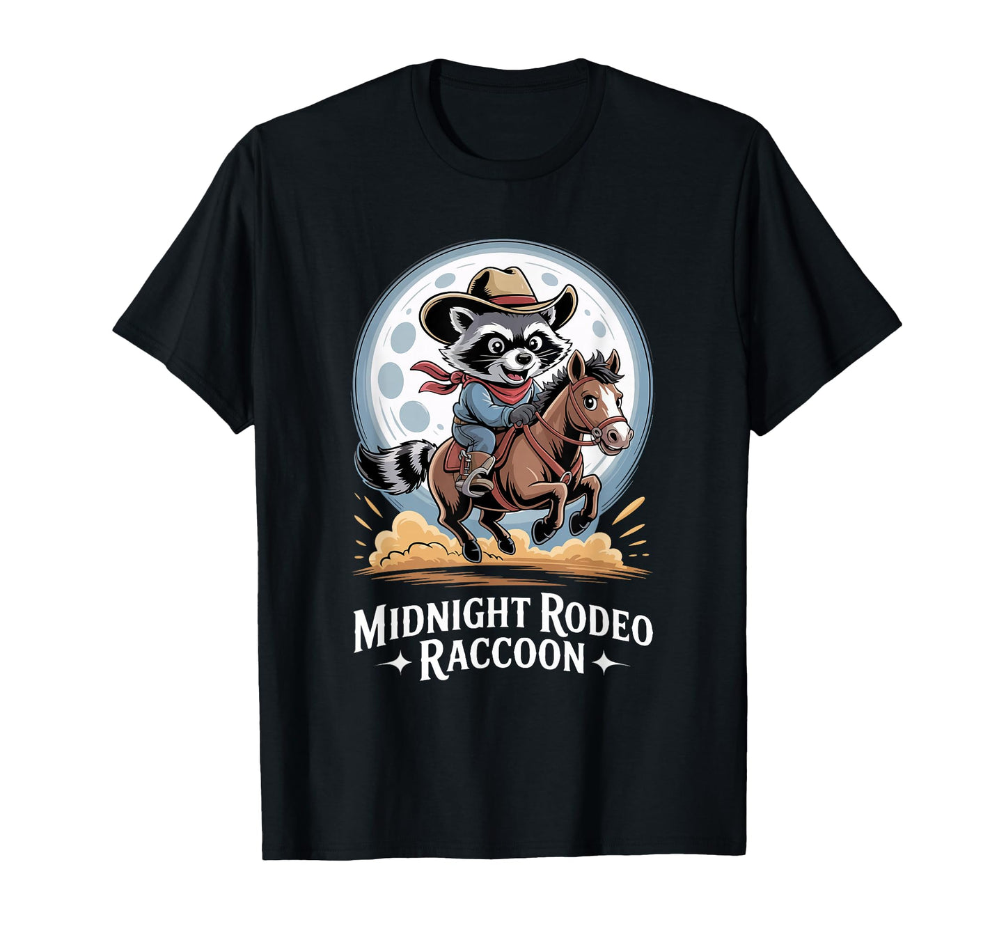 Western Rodeo Midnight Country Music Cowboy Raccoon T-Shirt