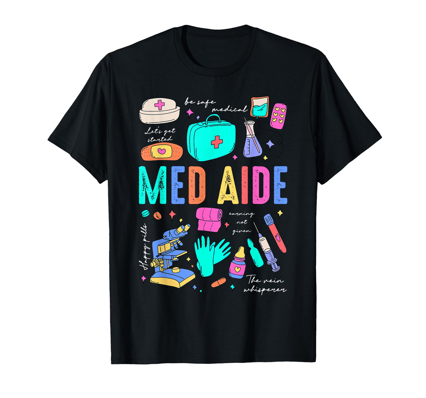 Retro Med Aide Certified Medication Aide Nursing Med Tech T-Shirt