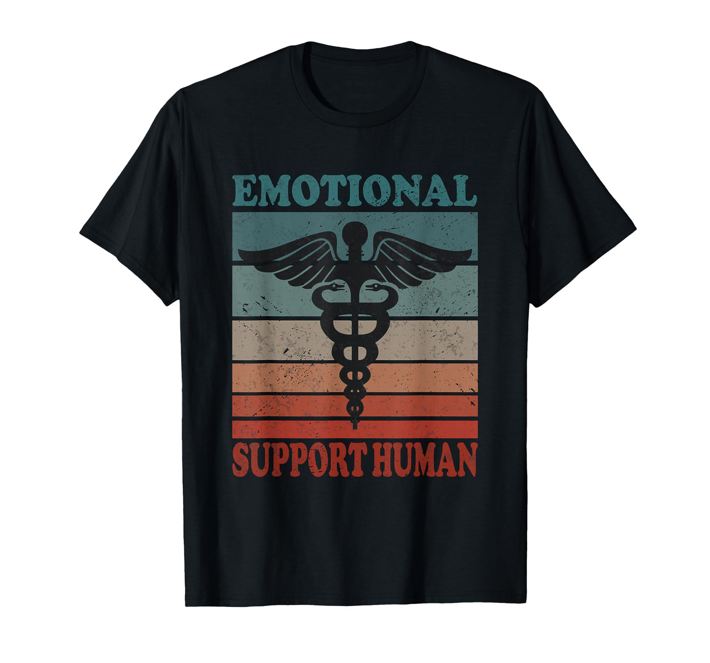 Vintage Emotional Support Human Service People T-Shirt Black