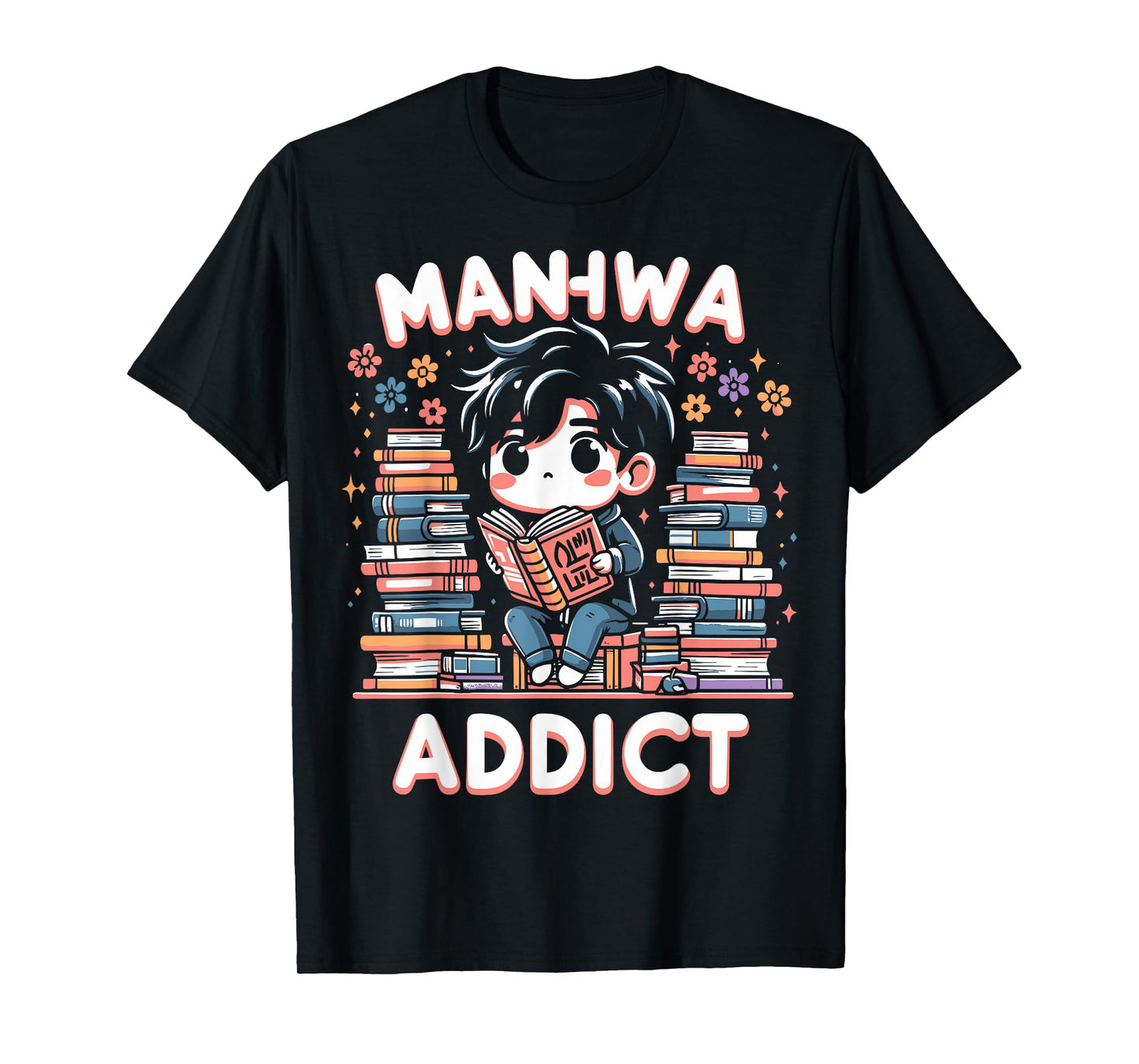 AMM - Anime Manga Manhwa Funny Gift for Manhwa Addict Fan Unisex-Adults Black T-Shirt