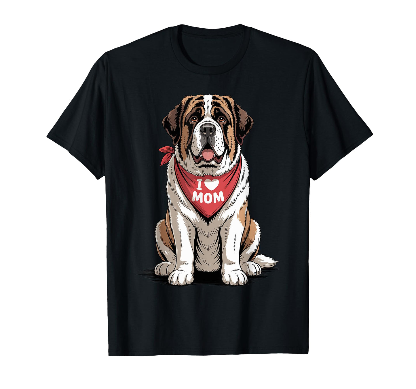 I Love Mom Saint Bernard Lover Dog Mother's Day T-Shirt