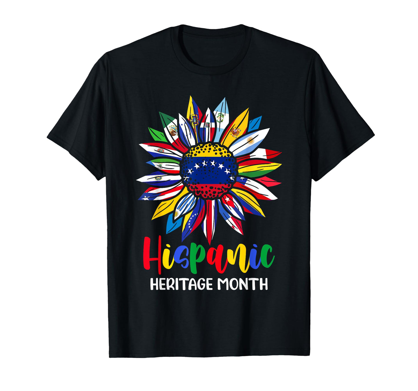 Hispanic Heritage Month Venezuela Flag Sunflower Latino Flag T-Shirt