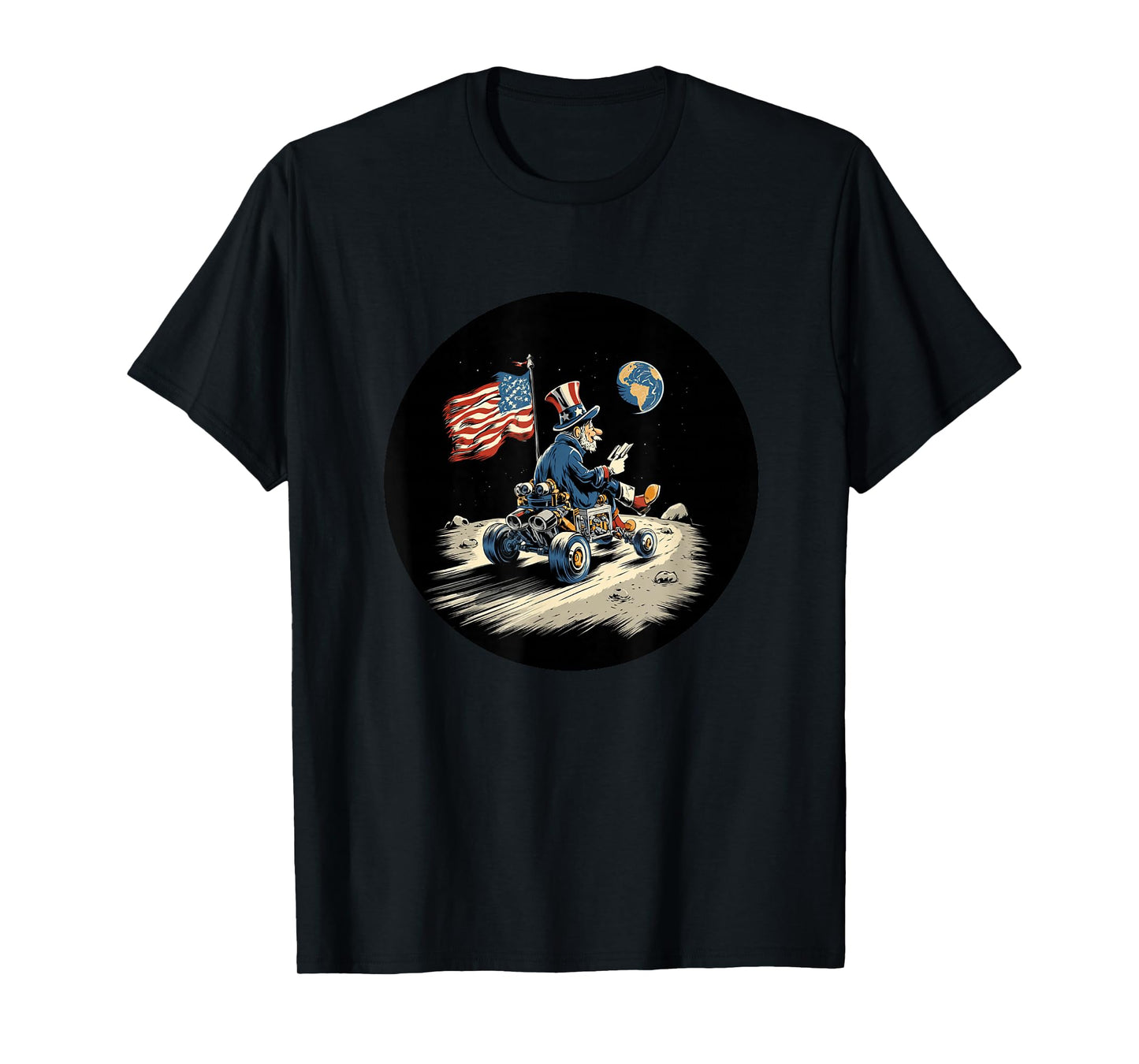 Patriotic Moon Vehicle with US President T-Shirt