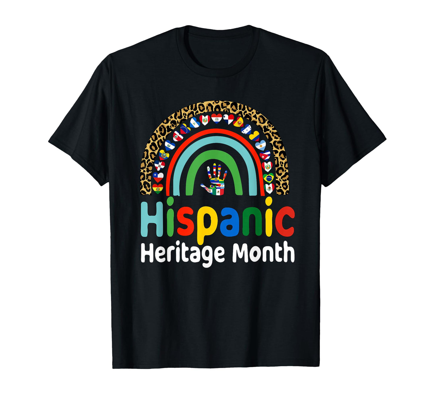 National Hispanic Heritage month Rainbow Tee Countries Flags T-Shirt