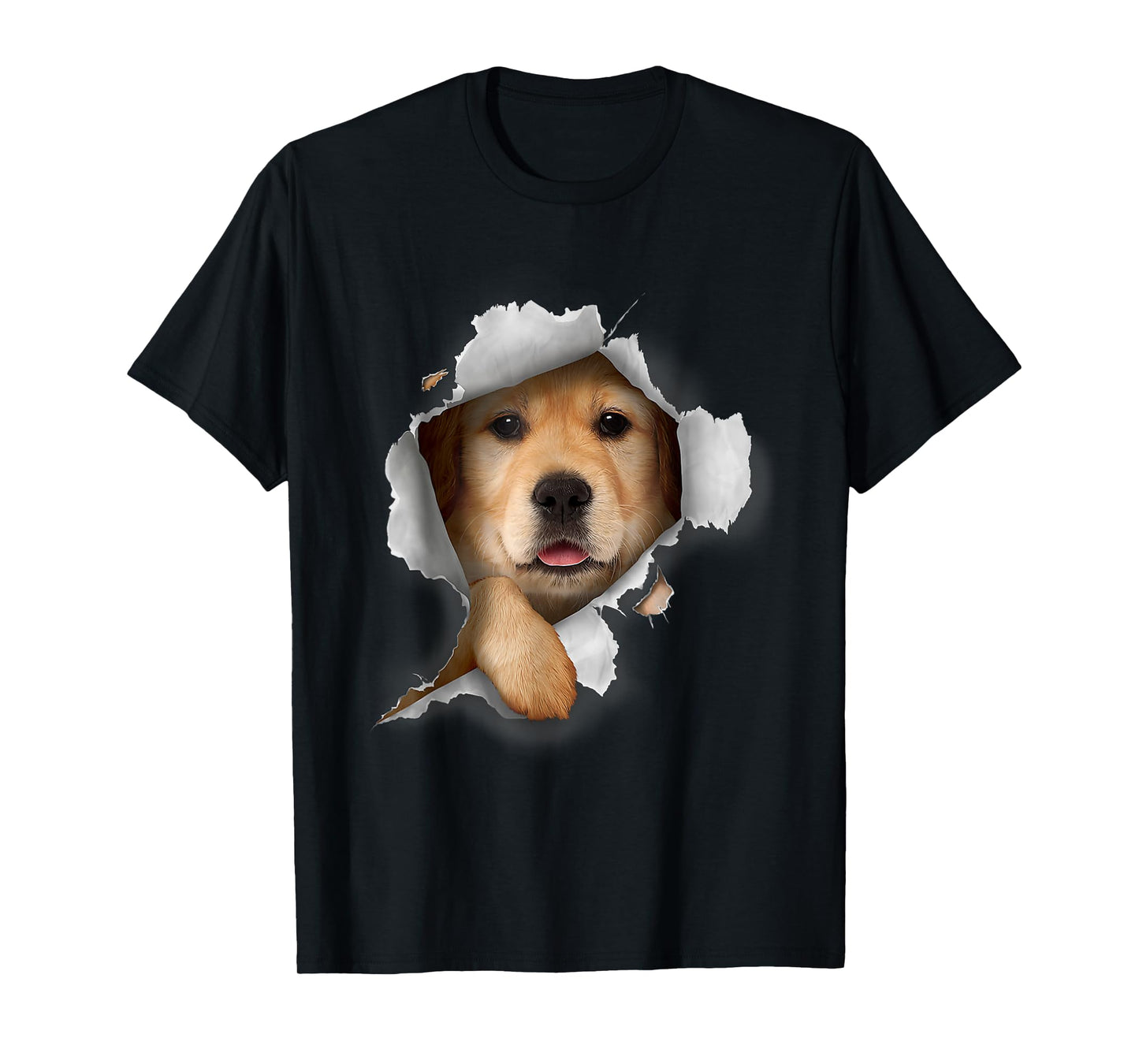Golden Retrieve Breakout 3D Dog Lover Graphic Funny T-Shirt